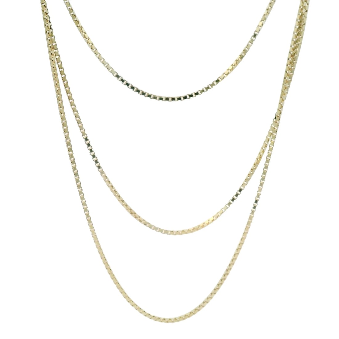 VINTAGE UNOAERRE 14KT YELLOW GOLD CHAIN NECKLACE: Vintage UnoAerre 14kt Yellow Gold Chain Necklace Brand: UnoAerre Type: Necklace Material: 14k Yellow Gold, Color: Yellow Size: Length of Chain - 23" Shortest 27" Longest" Width of Chain - 1mm" Ac