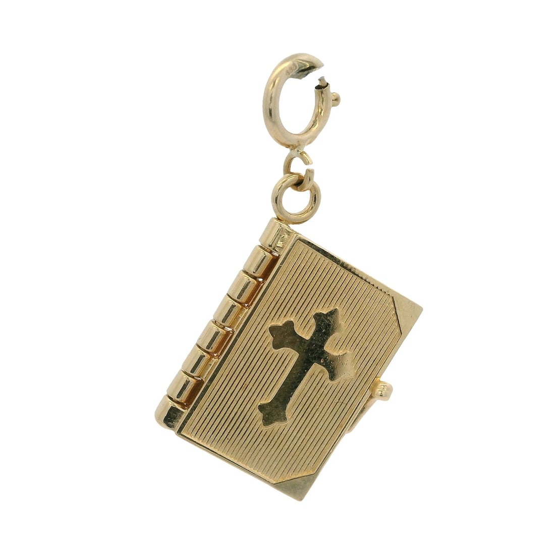 VINTAGE 14KT YELLOW GOLD CHRISTIAN PRAYER OPENABLE CHARM: Vintage 14kt Yellow Gold Christian Prayer Openable Charm Brand: Unbranded Type: Charm Material: 14k Yellow Gold, Color: Yellow Size: Length x Width - 1x0.5" Accessories: None Accessories N