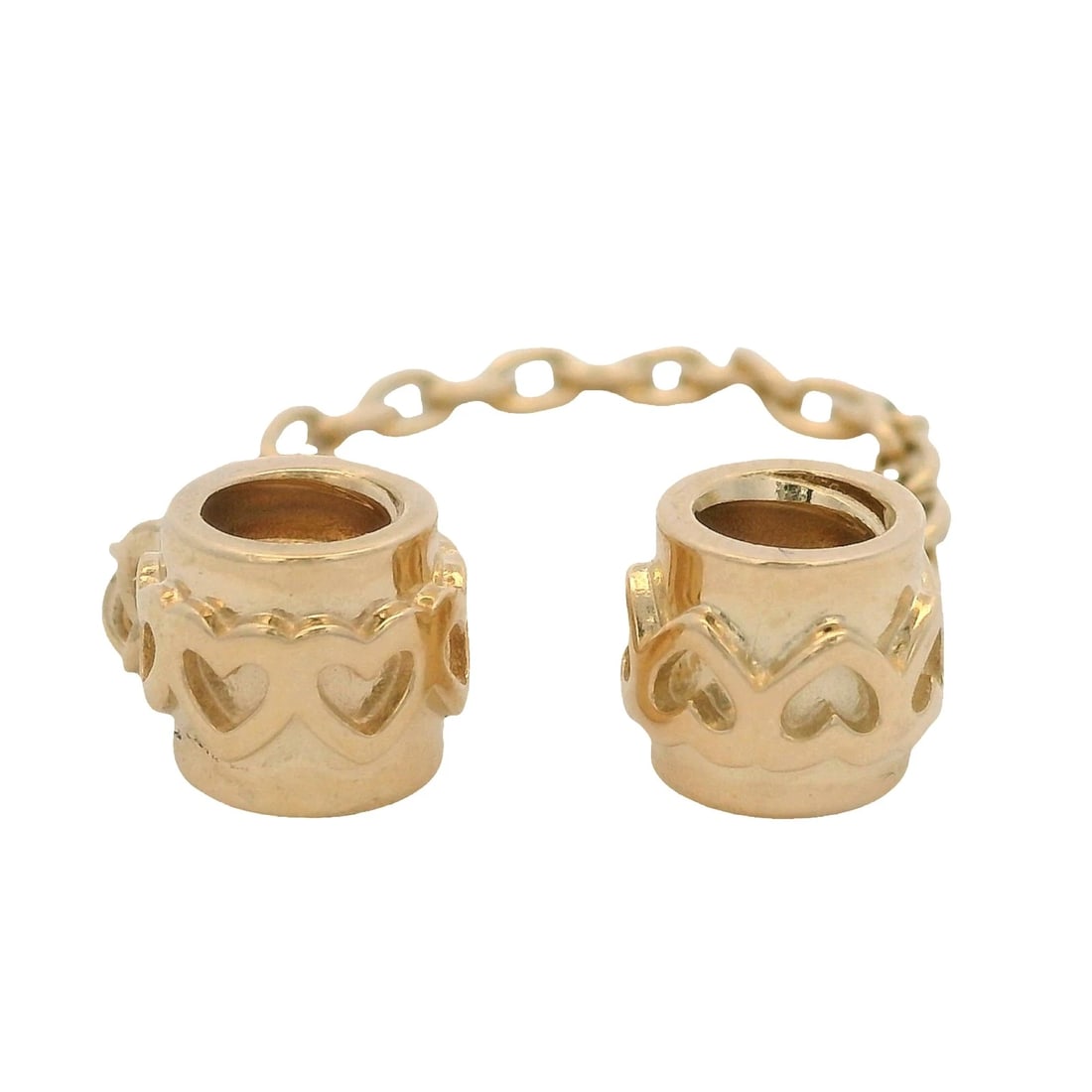 PANDORA MOMENTS SOLID 14KT YELLOW GOLD CHAIN BRACELET CHARM: Pandora Moments Solid 14kt Yellow Gold Chain Bracelet Charm Brand: Pandora Type: Charm Material: 14k Yellow Gold, Color: Yellow Size: Length x Width - 0.3x3" Accessories: None Accessories