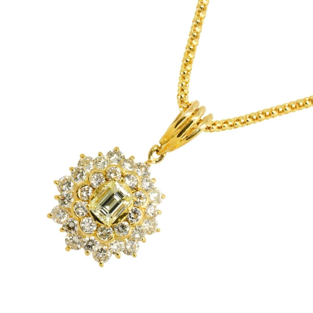 DIAMOND NECKLACE 18K YG YELLOW GOLD 750: Diamond Necklace 18K YG Yellow Gold 750 Brand: Unbranded Type: Necklace Material: 750 Yellow Gold Main Stone/Creation Natural Color: Yellow Gold Size: internal circumference of the chain:19.3inch(