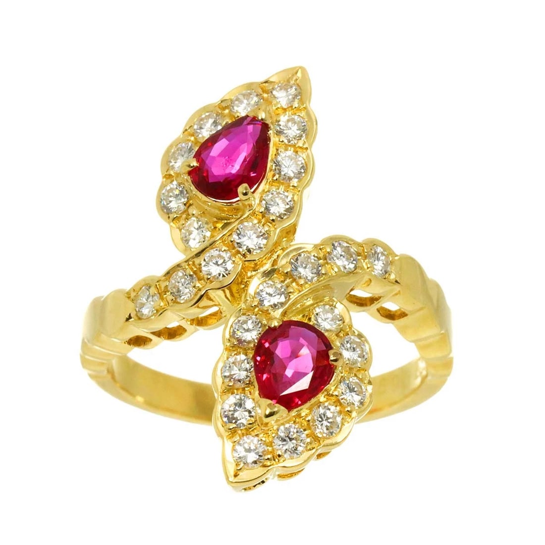 RUBY DIAMOND RING 18K YG - 2