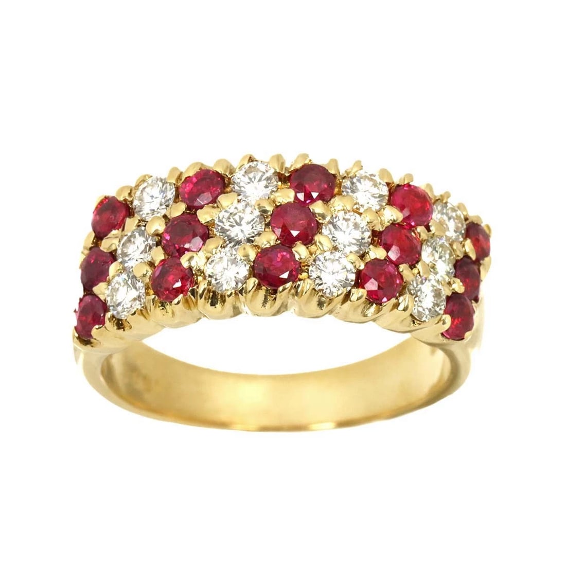 RUBY 0.95CT DIAMOND RING 18K YG - 2