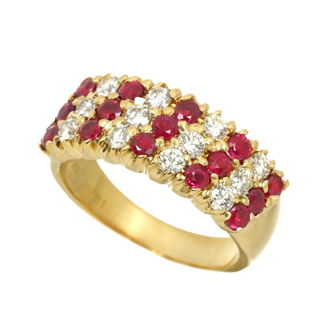 RUBY 0.95CT DIAMOND RING 18K YG - 3