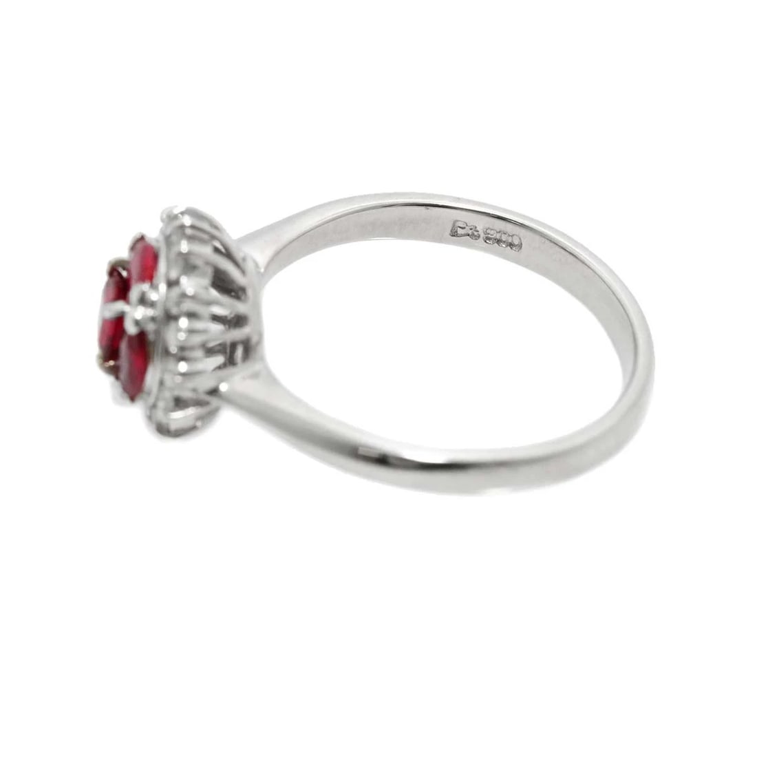 RUBY DIAMOND RING PT PLATINUM - 4