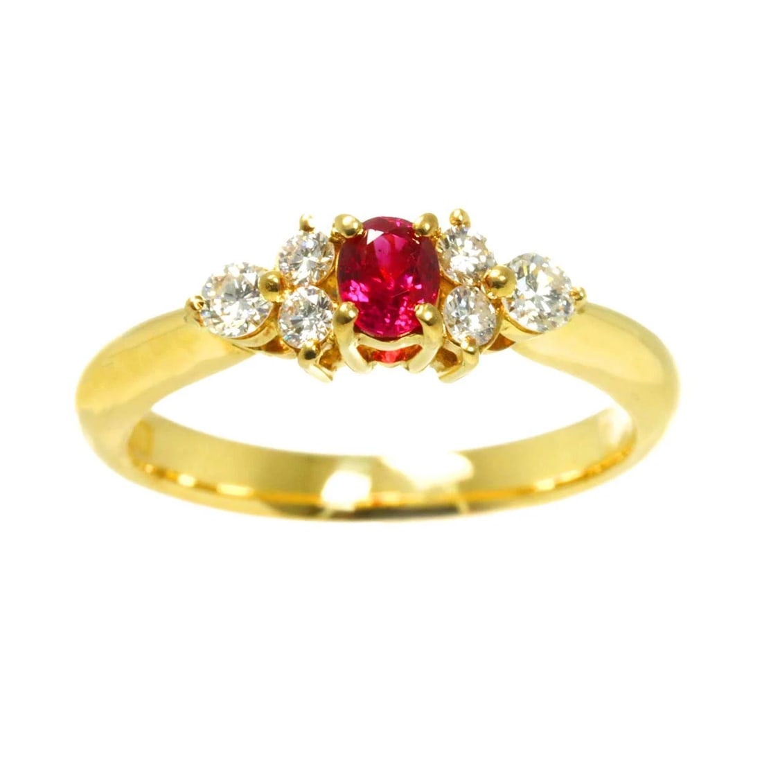 RUBY DIAMOND RING 18K YG - 2
