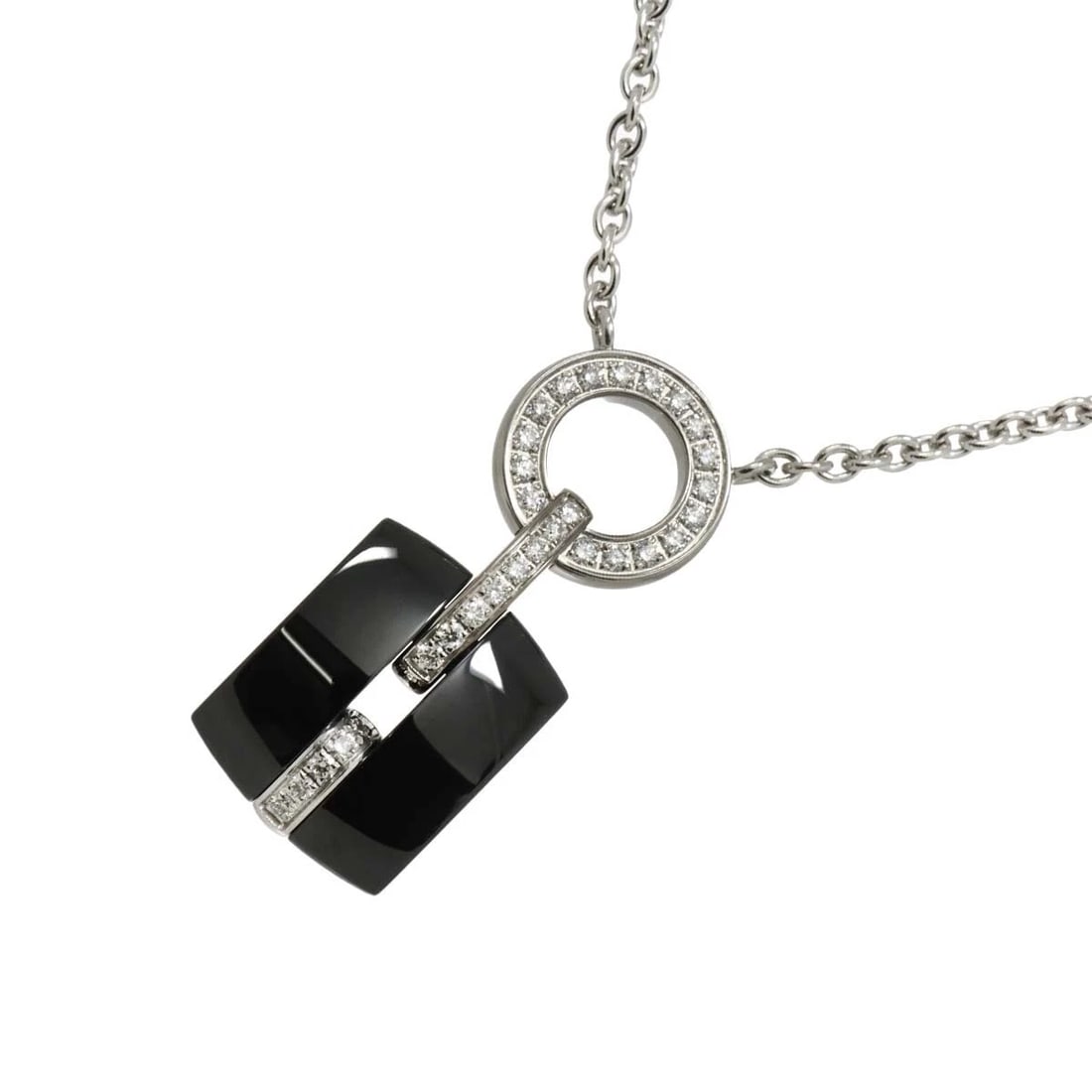 CHANEL ULTRA DIAMOND NECKLACE CERAMIC: CHANEL ULTRA Diamond Necklace Ceramic Brand: CHANEL Type: Necklace Material: 750 White Gold Main Stone/Creation Natural Color: Whie Gold Size: internal circumference of the chain:16.1inch Top Char