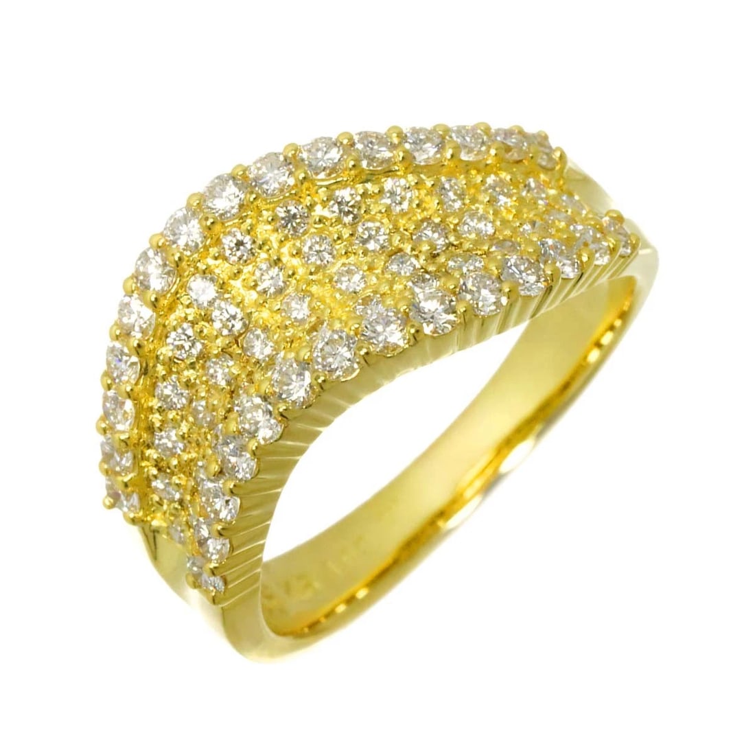 JUN OKINA DIAMOND RING 18K YG 750: Jun Okina Diamond Ring 18K YG 750 Brand: Jun Okina Type: Ring Material: 750 Yellow Gold Emerald Main Stone/Creation Natural Color: Yellow Gold Size: 7.25(US) Accessories: None Accessories