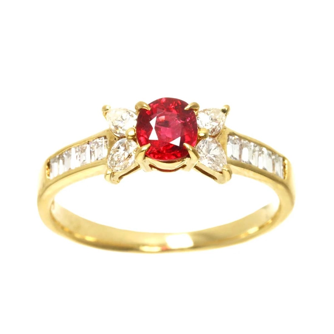 RUBY DIAMOND RING 18K YG - 2