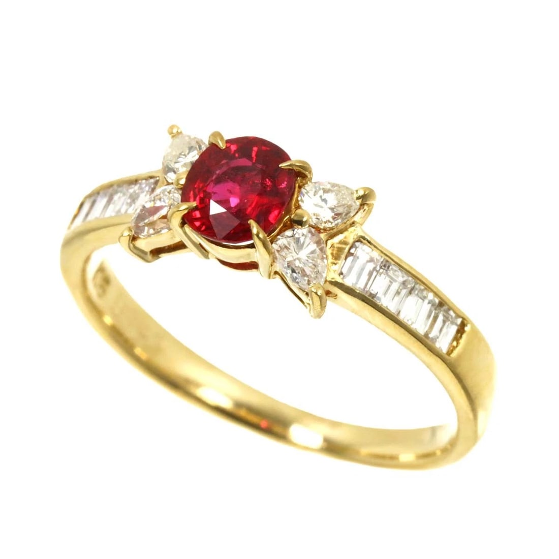 RUBY DIAMOND RING 18K YG - 3