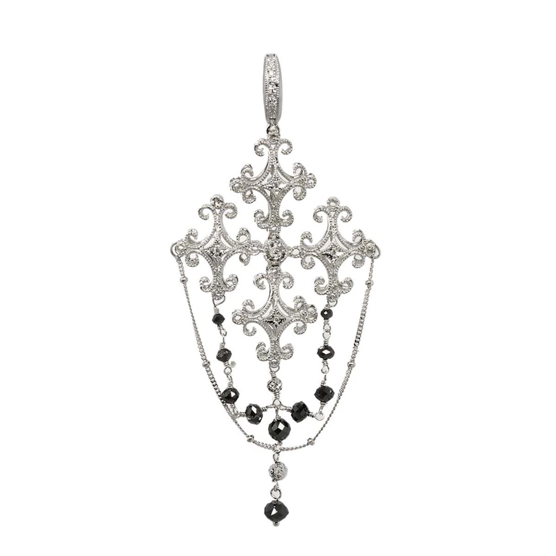 DIAMOND PENDANT TOP 18K K18 WG WHITE GOLD 750 (1 of 4)