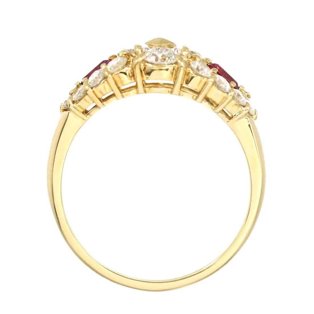 DIAMOND RUBY RING 18K YELLOW GOLD 750 - 2