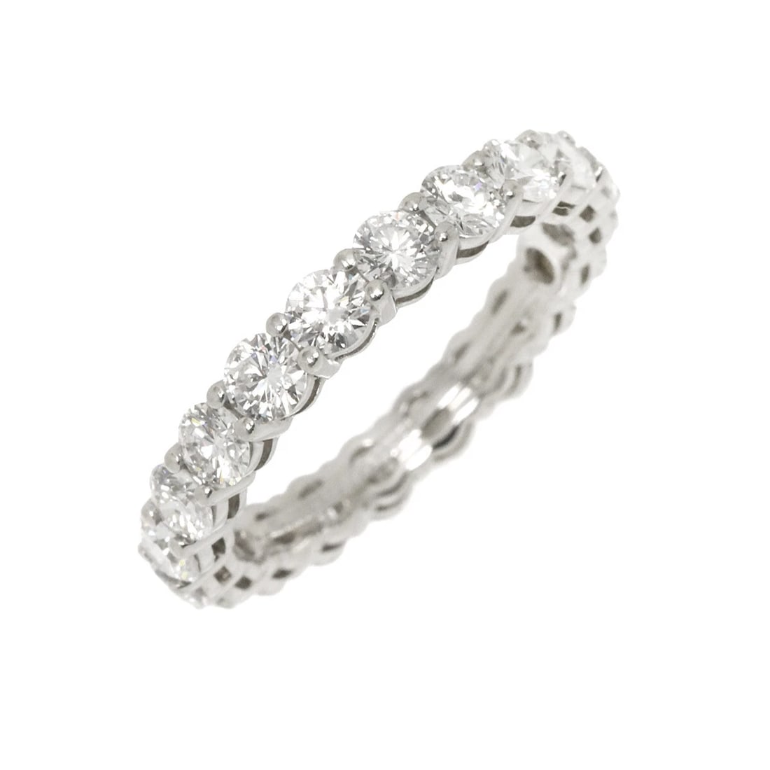 TIFFANY CO. FOREVER FULL DIAMOND RING PLATINUM: TIFFANY Co. Forever Full Diamond Ring Platinum Brand: TIFFANY Co. Type: Ring Material: Platinum Main Stone/Creation Natural Color: Platinum Size: 4.5(US) Accessories: None Accessories Noti