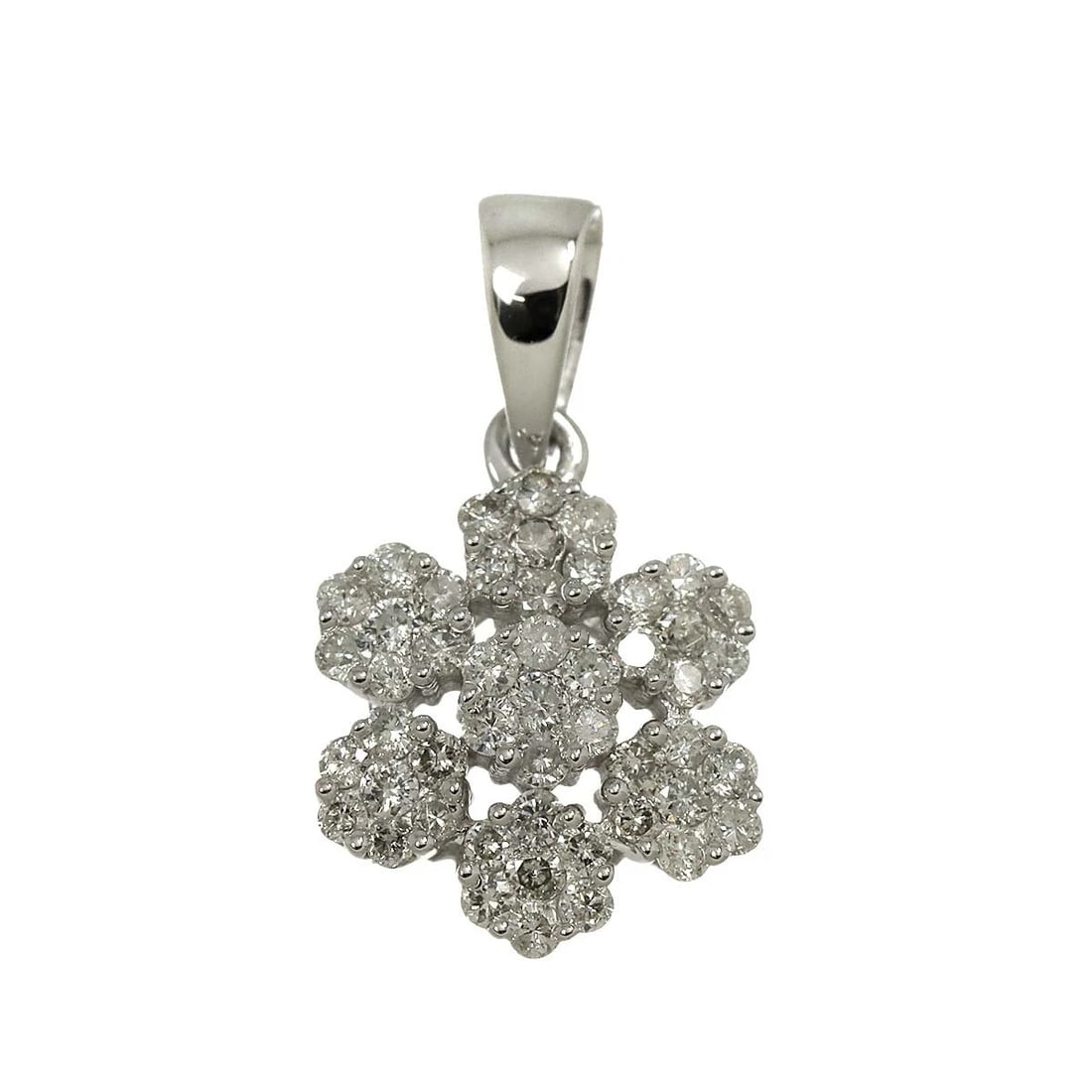 DIAMOND PENDANT TOP 18K K18 WG WHITE GOLD 750 (1 of 4)