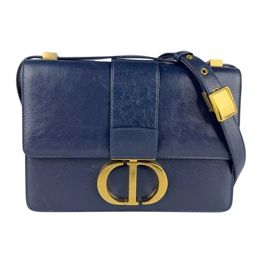 CHRISTIAN DIOR 30 MONTAIGNE SHOULDER BAG: Christian Dior 30 Montaigne Shoulder Bag Brand: Christian Dior Type: Shoulder Bag Material: Leather Color: Navy Size: W:9.1inx H:7.1inx D:1.6in Shoulder Length: 39.4in Accessories: None Ac
