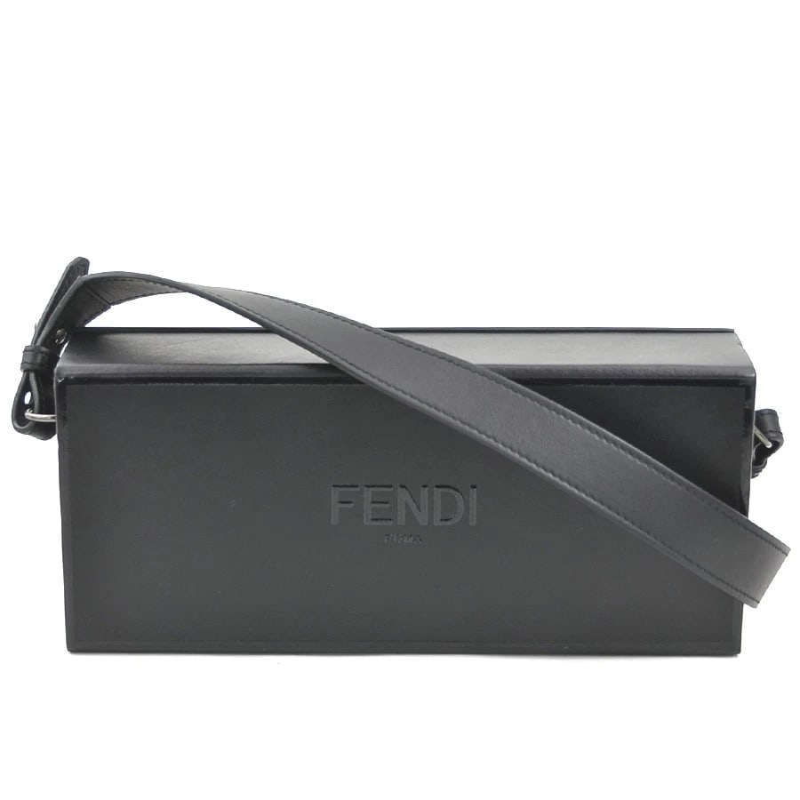 FENDI SHOULDER BAG BLACK LEATHER/SILVERTONE (1 of 11)