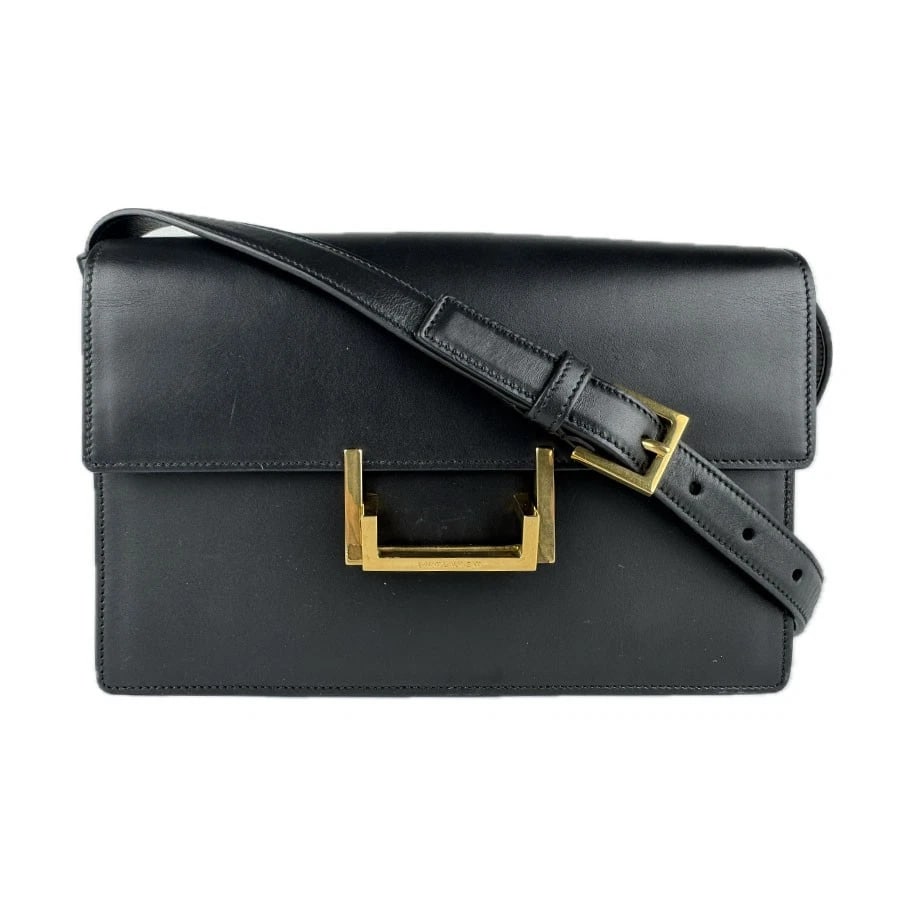 SAINT LAURENT SHOULDER BAG BLACK LEATHER: SAINT LAURENT Shoulder Bag Black Leather Brand: SAINT LAURENT Type: Shoulder Bag Material: Leather Color: Black Size: W:9.1inx H:6.7inx D:2.0in Shoulder Length: 41.7in Accessories: None Ac
