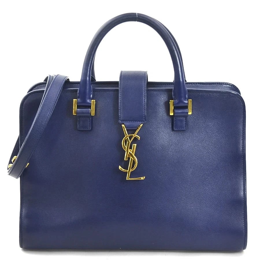 SAINT LAURENT CABAS HANDBAG SHOULDER BAG: SAINT LAURENT Cabas Handbag Shoulder Bag Brand: SAINT LAURENT Type: Handbag Material: leather Color: Navy Size: W:11.8inx H:8.3inx D:5.1in Handle Length:9.6in Shoulder Length:?Max? 45.7in Accesso
