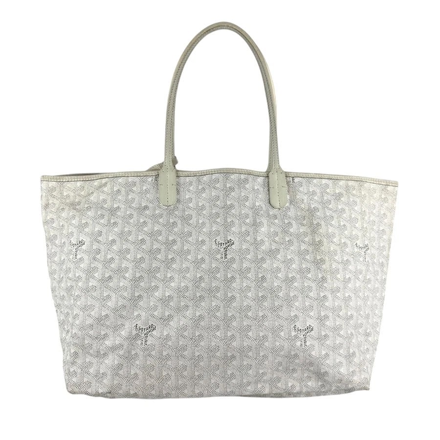 GOYARD SAINT LOUIS PM SHOULDER BAG TOTE BAG: GOYARD Saint Louis PM Shoulder Bag Tote Bag Brand: GOYARD Type: Shoulder Bag Material: PVC x Leather Color: White Size: W:13.0inx H:10.2inx D:5.5in Shoulder Length: 17.3in Accessories: None