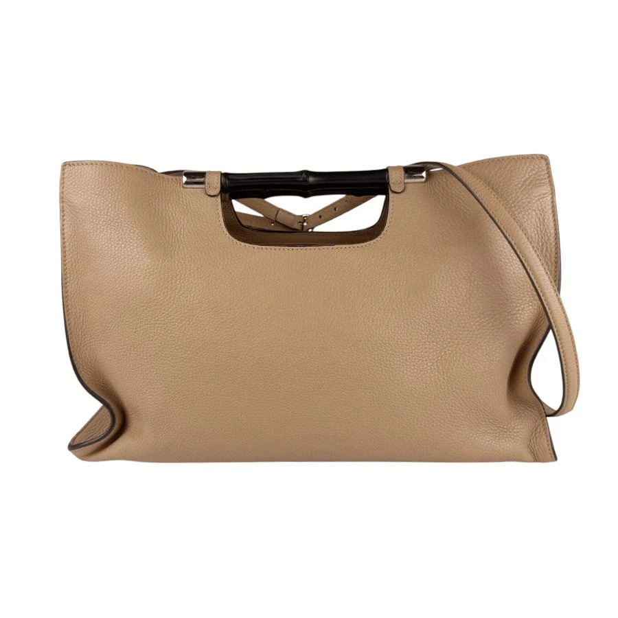 GUCCI BAMBOO HANDBAG SHOULDER BAG BEIGE LEATHER (1 of 11)
