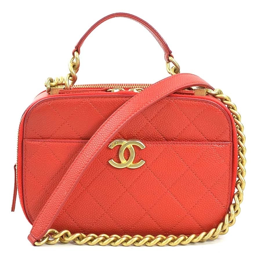 CHANEL MATELASSE HANDBAG SHOULDER BAG RED/GOLD: CHANEL Matelasse Handbag Shoulder Bag Red/Gold Brand: CHANEL Type: Handbag Material: Caviar skin leather Color: Red / Gold Size: W:7.5inx H:5.1inx D:2.8in Handle drop:3.0in Shoulder drop:21.7in A