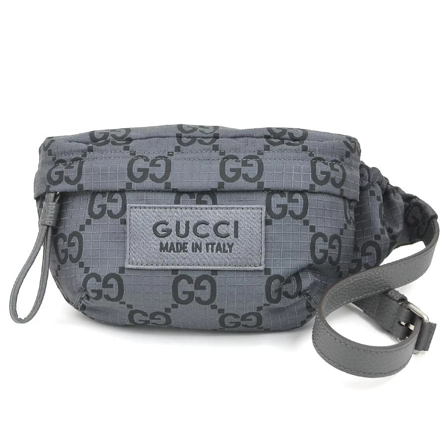 GUCCI BODY BAG BELT BAG GRAY/BLACK NYLON: GUCCI Body Bag Belt Bag Gray/Black Nylon Brand: GUCCI Type: body bag Material: Nylon Color: Gray / Black Size: W:8.3inx H:5.3inx D:1.4in Shoulder Length:?Max? 32.1in Accessories: None Acce
