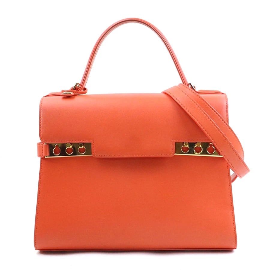 DELVAUX HANDBAG SHOULDER BAG ORANGE: DELVAUX Handbag Shoulder Bag Orange Brand: DELVAUX Type: Handbag Material: leather Color: Orange Size: W:10.6inx H:8.3inx D:3.9in Handle Length:10.6in Shoulder Length: 40.9in Accessories: None