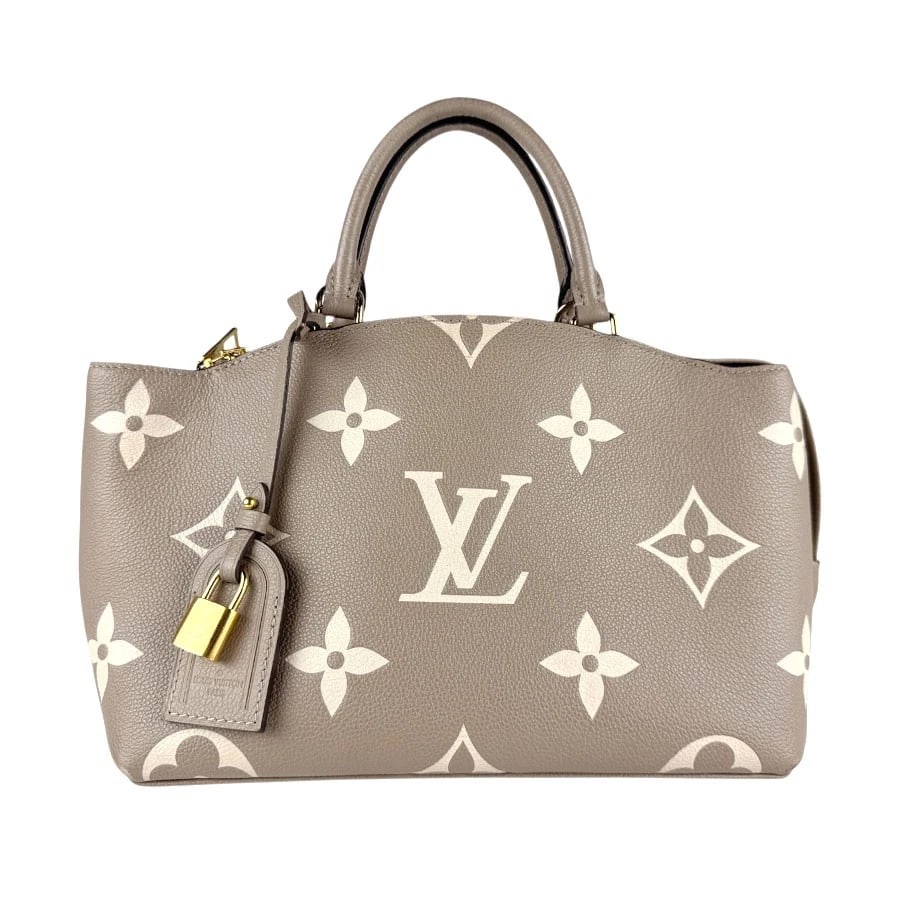 LOUIS VUITTON EMPREINTE PETIT PALAIS PM HANDBAG: LOUIS VUITTON Empreinte Petit Palais PM Handbag Brand: LOUIS VUITTON Type: Handbag Material: Monogram Empreinte Leather Color: Turtle Claim Size: W:10.6inx H:7.9inx D:4.7in Handle Length:11.0in Sh