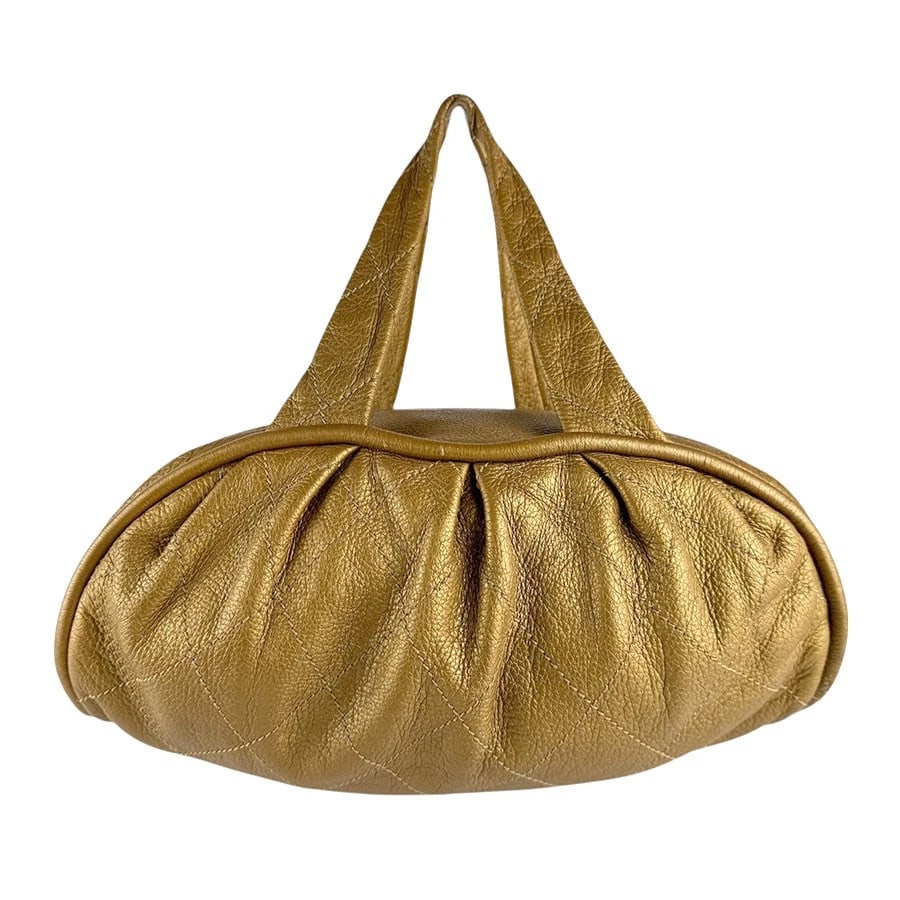 CHANEL HANDBAG GOLD LEATHER (1 of 11)