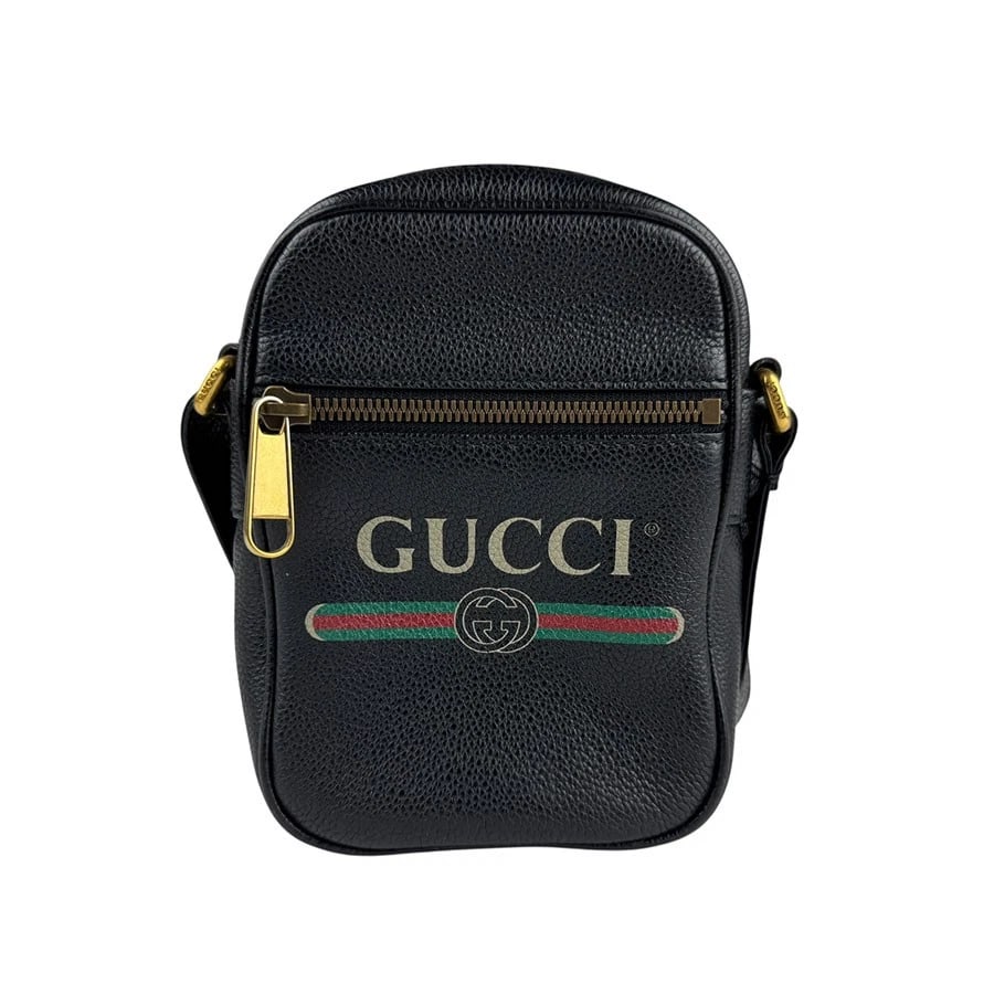 GUCCI CROSSBODY SHOULDER BAG BLACK LEATHER/GOLDTONE (1 of 10)