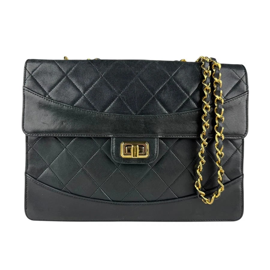 CHANEL MATELASSE CHAIN SHOULDER BAG: CHANEL Matelasse Chain Shoulder Bag Brand: CHANEL Type: Shoulder Bag Material: Leather x Metal Color: Black / Gold Size: W:9.8inx H:7.5inx D:2.4in Shoulder Length: 36.6in Accessories: None