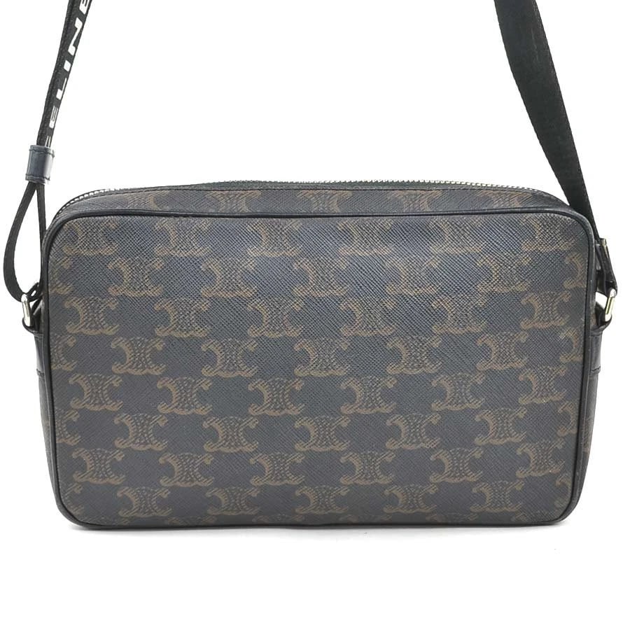 CELINE SHOULDER BAG BROWN/BLACK PVC - 3