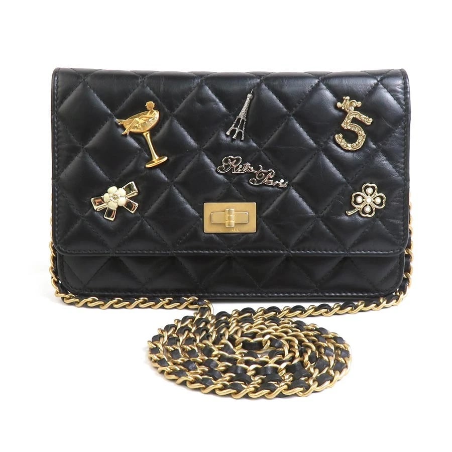 CHANEL 2.55 WALLET ON CHAIN CROSSBODY BAG: CHANEL 2.55 Wallet on Chain Crossbody Bag Brand: CHANEL Type: Other accessories Material: lambskin Color: Black Size: W:7.5inx H:4.7inx D:0.8in Shoulder Length: 48.0in Accessories: None Ac