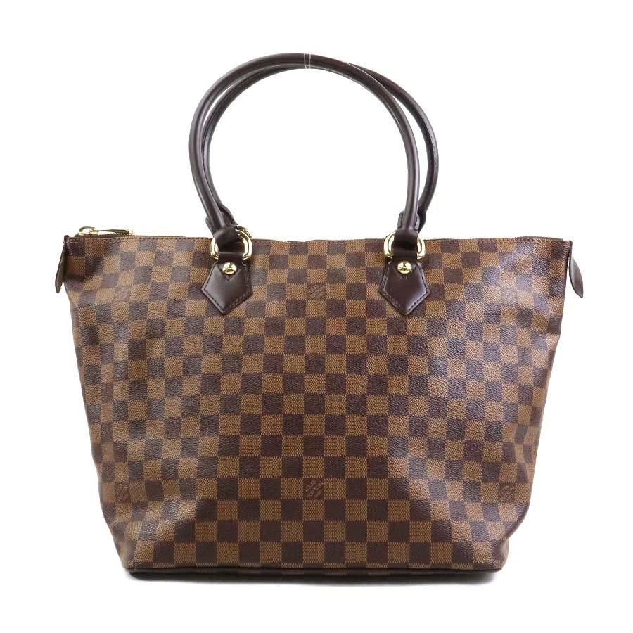 LOUIS VUITTON DAMIER EBENE SALEYA MM HANDBAG: LOUIS VUITTON Damier Ebene Saleya MM Handbag Brand: LOUIS VUITTON Type: Handbag Material: Damier canvas Color: Brown Size: W:11.8inx H:11.0inx D:7.1in Handle drop:7.1in Accessories: None