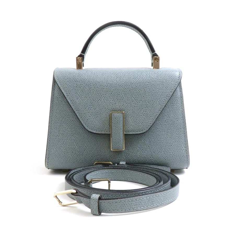 VALEXTRA MICRO ISIDE SHOULDER BAG POWDER BLUE LEATHER: Valextra Micro Iside Shoulder Bag Powder Blue Leather Brand: Valextra Type: Shoulder Bag Material: leather Color: Powder Blue Size: W:6.9inx H:4.7inx D:3.5in Handle Length:5.9in Accessories: None