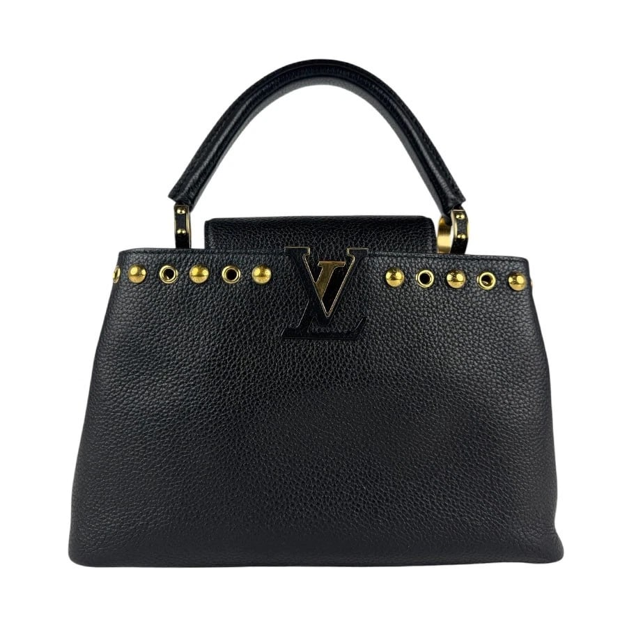 LOUIS VUITTON CAPUCINES PM HANDBAG SHOULDER BAG: LOUIS VUITTON Capucines PM Handbag Shoulder Bag Brand: LOUIS VUITTON Type: Handbag Material: leather Color: Black Size: W:12.2inx H:9.4inx D:4.3in Handle Length:15.0in Shoulder Length: 43.3in Acc