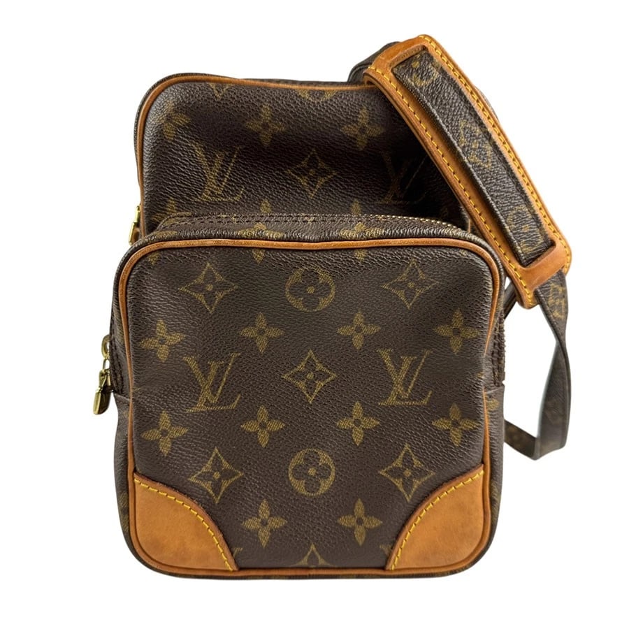 LOUIS VUITTON MONOGRAM AMAZONE CROSSBODY SHOULDER BAG: LOUIS VUITTON Monogram Amazone Crossbody Shoulder Bag Brand: LOUIS VUITTON Type: Crossbody Shoulder Bag Material: Monogram canvas Color: Brown Size: W:4.7inx H:7.9inx D:3.5in Shoulder Length: 49.2