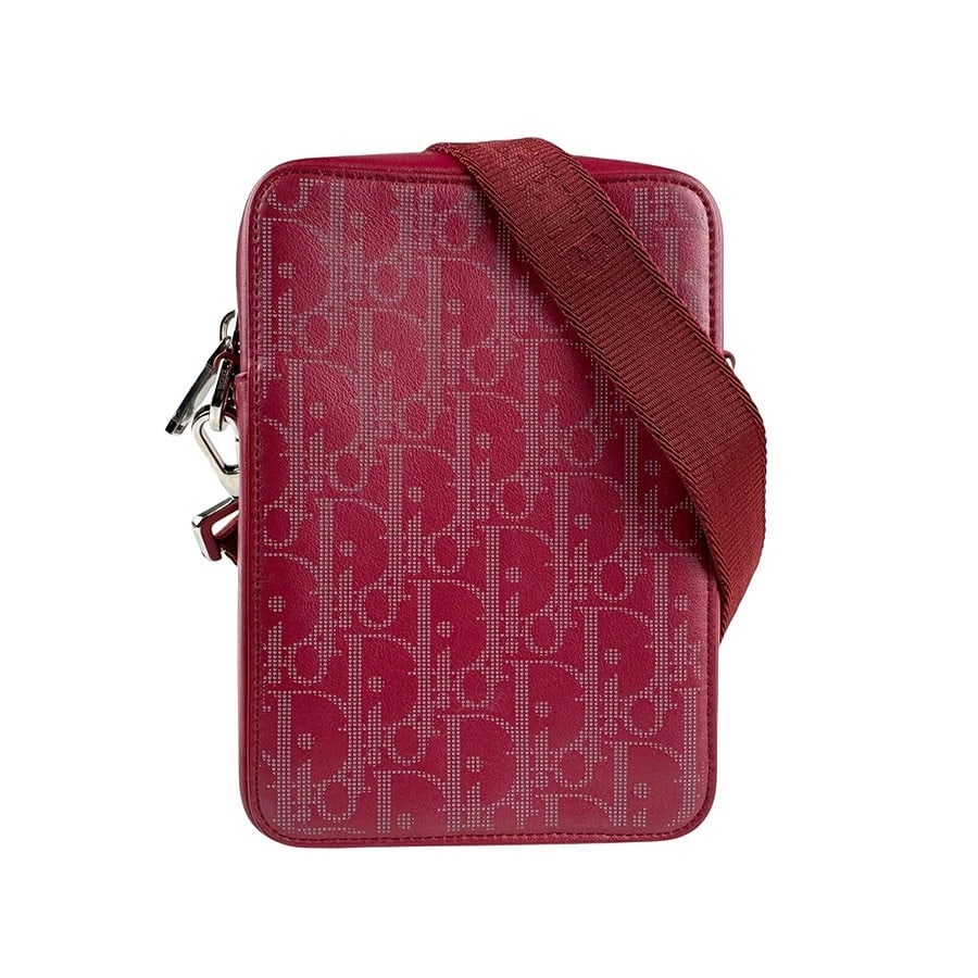 CHRISTIAN DIOR SHOULDER BAG RED LEATHER (1 of 10)