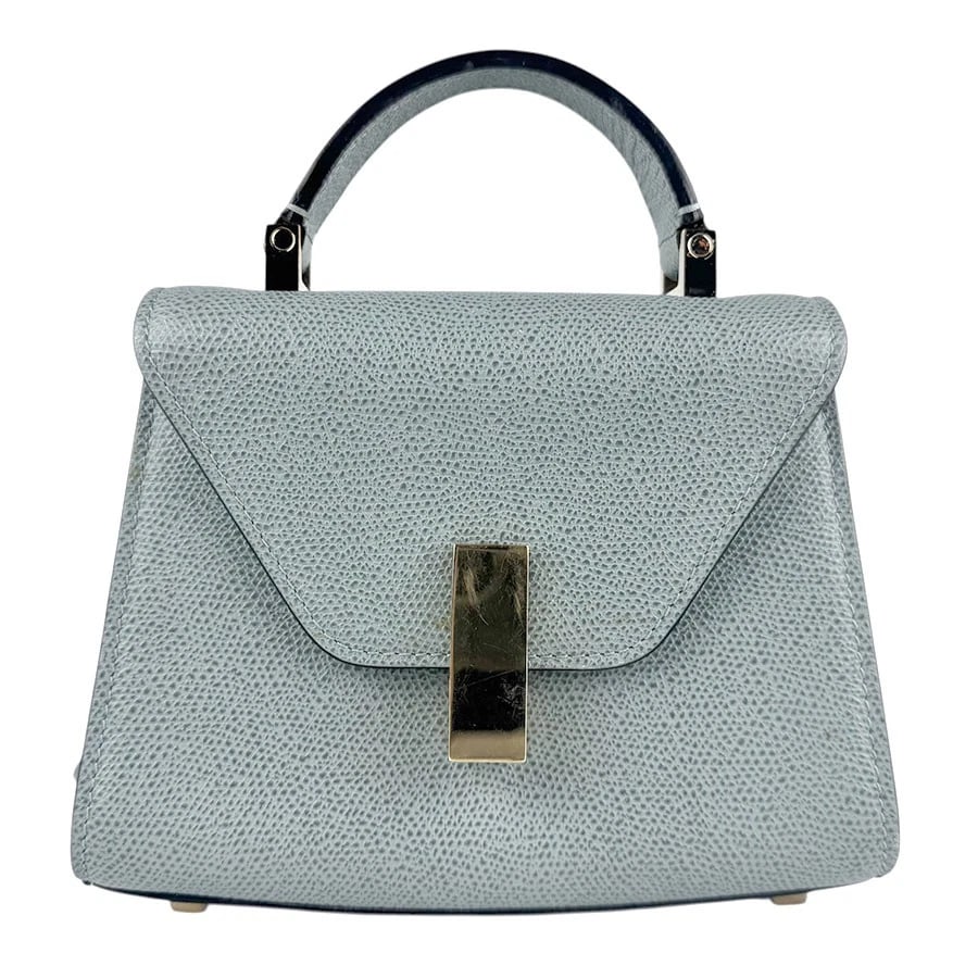 VALEXTRA MICRO ISIDE HANDBAG CROSSBODY SHOULDER BAG: Valextra Micro Iside Handbag Crossbody Shoulder Bag Brand: Valextra Type: Handbag Material: Leather Color: Gray Blue Size: W:6.7inx H:5.1inx D:3.1in Handle Length:6.3in Shoulder Length: 43.3in Ac