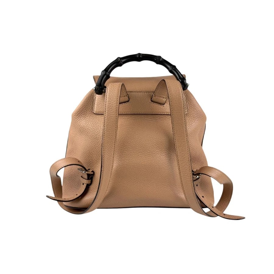 GUCCI BAMBOO BACKPACK BEIGE BROWN LEATHER - 3