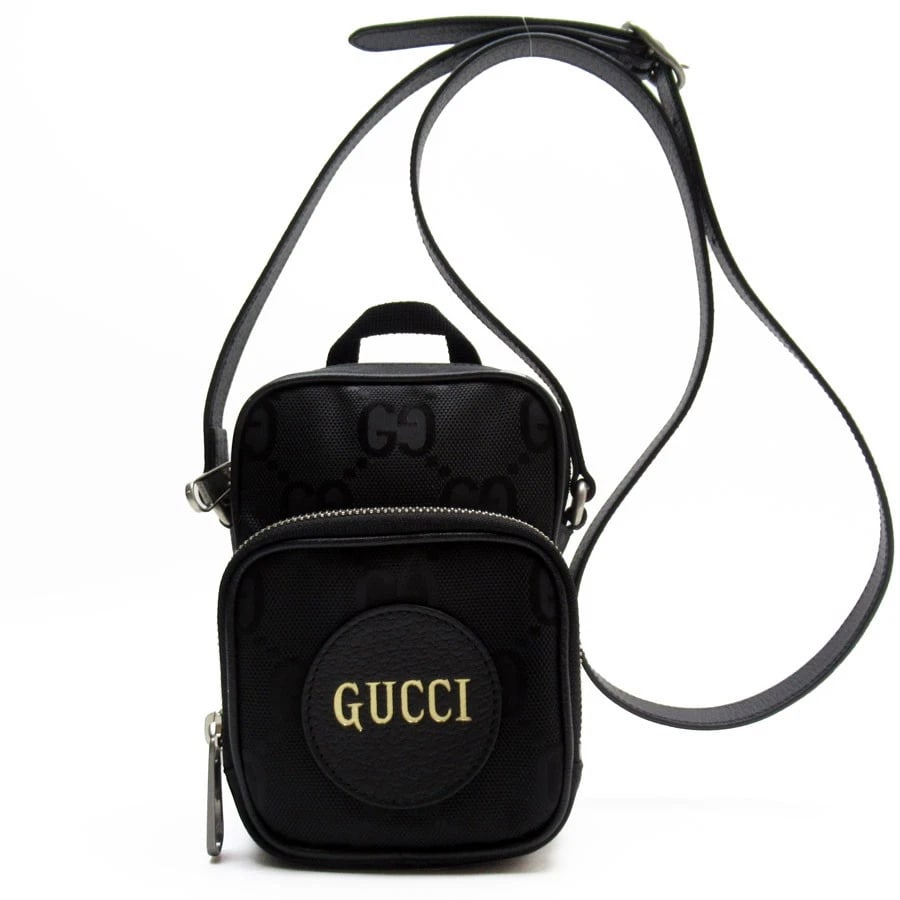 GUCCI OFF THE GRID?SHOULDER BAG BLACK CANVAS: GUCCI Off the Grid?Shoulder Bag black canvas Brand: GUCCI Type: Shoulder Bag Material: canvas Color: Black Size: W:5.1inx H:6.7inx D:1.8in Handle Length:4.3in Shoulder Length: 44.5in Accessories: