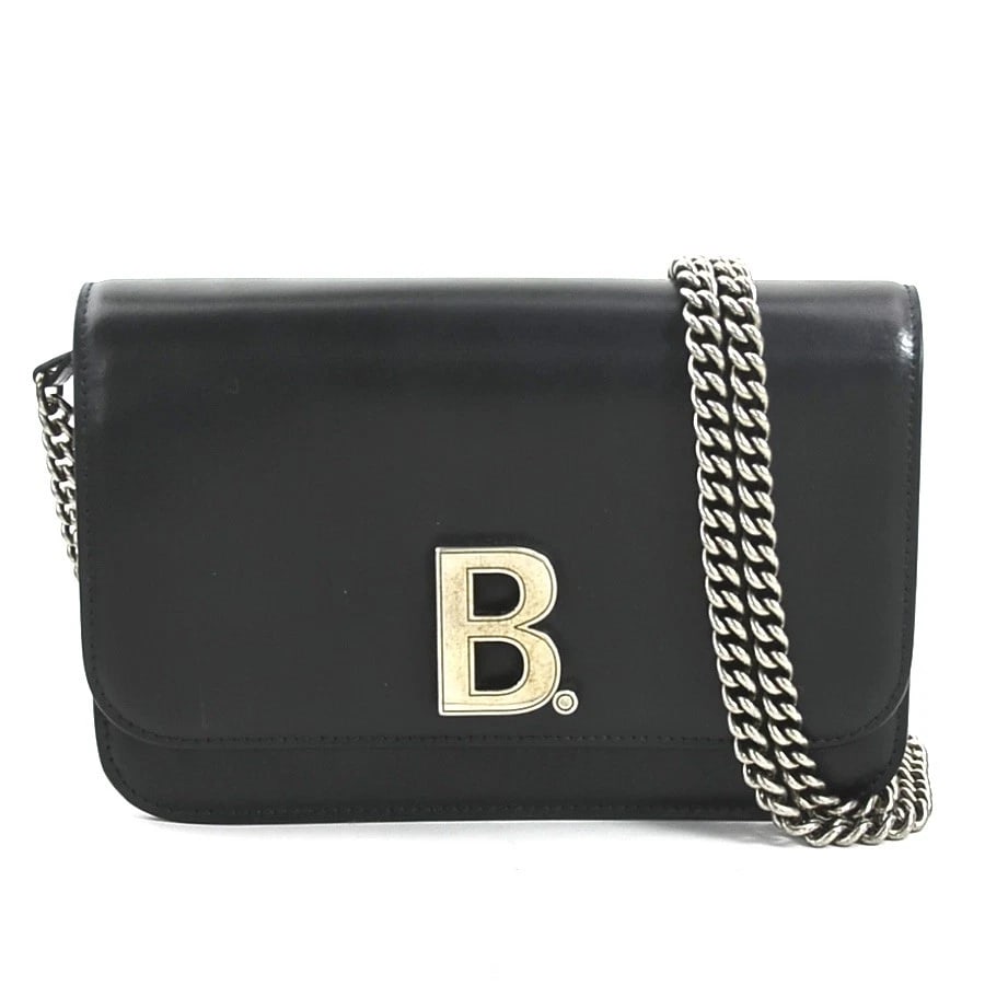 BALENCIAGA CHAIN WALLET CROSSBODY BAG BLACK LEATHER: BALENCIAGA Chain Wallet Crossbody Bag Black Leather Brand: BALENCIAGA Type: Other accessories Material: leather Color: Black Size: W:7.7inx H:5.1inx D:1.2in Chain Length:45.7in Accessories: