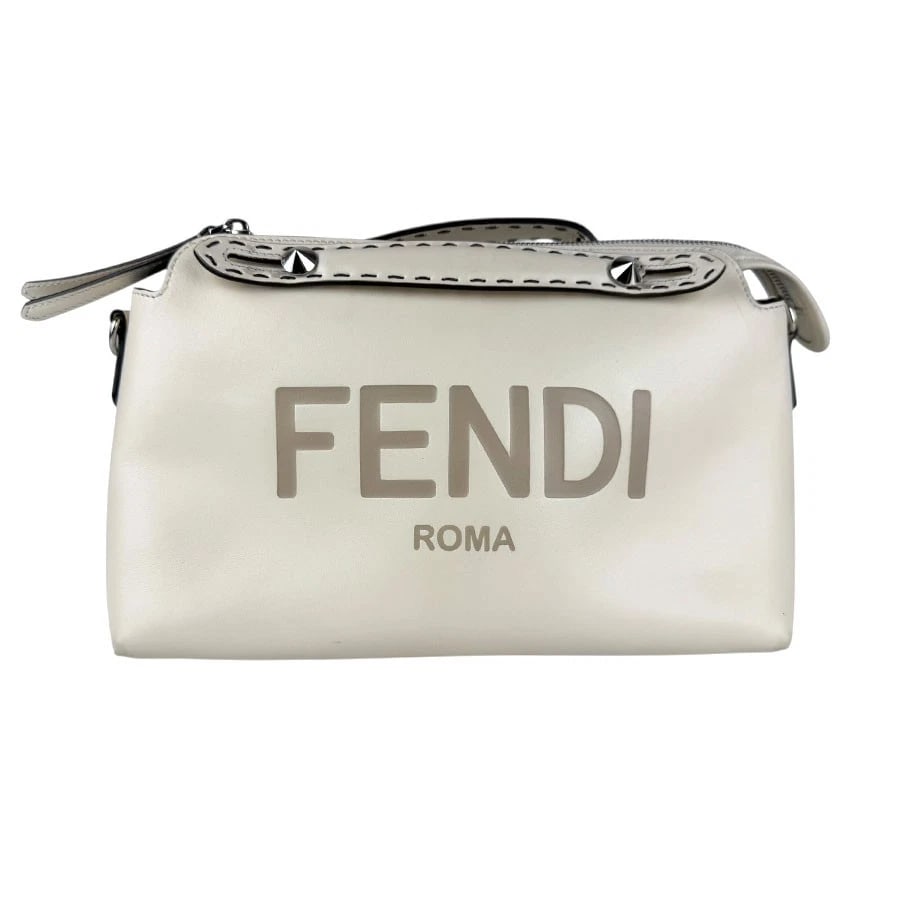 FENDI BY THE WAY HANDBAG SHOULDER BAG: FENDI By The Way Handbag Shoulder Bag Brand: FENDI Type: Handbag Material: Leather Color: Off White Size: W:9.1inx H:7.5inx D:5.1in Handle Length:8.7in Shoulder Length: 40.6in Accessories: None