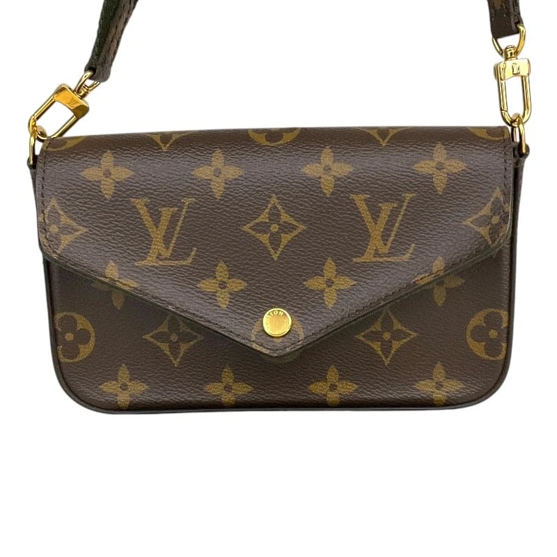 LOUIS VUITTON MULTI POCHETTE FELICIE SHOULDER BAG: LOUIS VUITTON Multi Pochette Felicie Shoulder Bag Brand: LOUIS VUITTON Type: Shoulder Bag Material: Monogram Color: Brown Size: W6.7 x H4.1x D1.4inch Shoulder:42.1inch Accessories: None Ac
