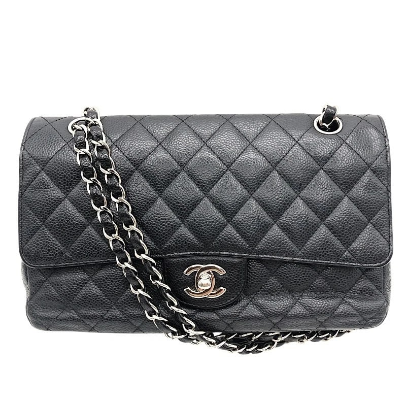 CHANEL MATELASSE 25 DOUBLE FLAP CHAINSHOULDER SHOULDER BAG: CHANEL Matelasse 25 Double Flap ChainShoulder Shoulder Bag Brand: CHANEL Type: Shoulder Bag Material: Caviar skin Color: Black x SV Hardware Size: W10.4 x H5.9x D2.6inch Shoulder:31.5inch Accesso