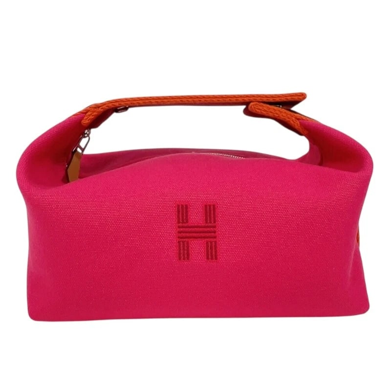 HERMES BRID A BLACK PM POUCH: HERMES Brid a Black PM Pouch Brand: HERMES Type: Pouch Material: canvas Color: Orange/Red SilverHardware Size: W8.7 x H3.1x D5.1inch Accessories: None Accessories Notice: When purchasing p