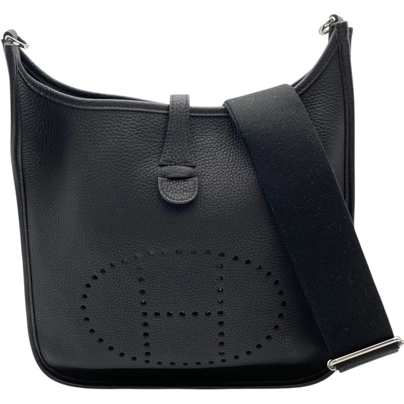 HERMES EVELYN 3 PM SHOULDER BAG: HERMES Evelyn 3 PM Shoulder Bag Brand: HERMES Type: Shoulder Bag Material: Taurillon Clemence Color: Black SVHardware Size: W11.0 x H11.0x D3.1inch Shoulder:36.6inch Accessories: None Acce