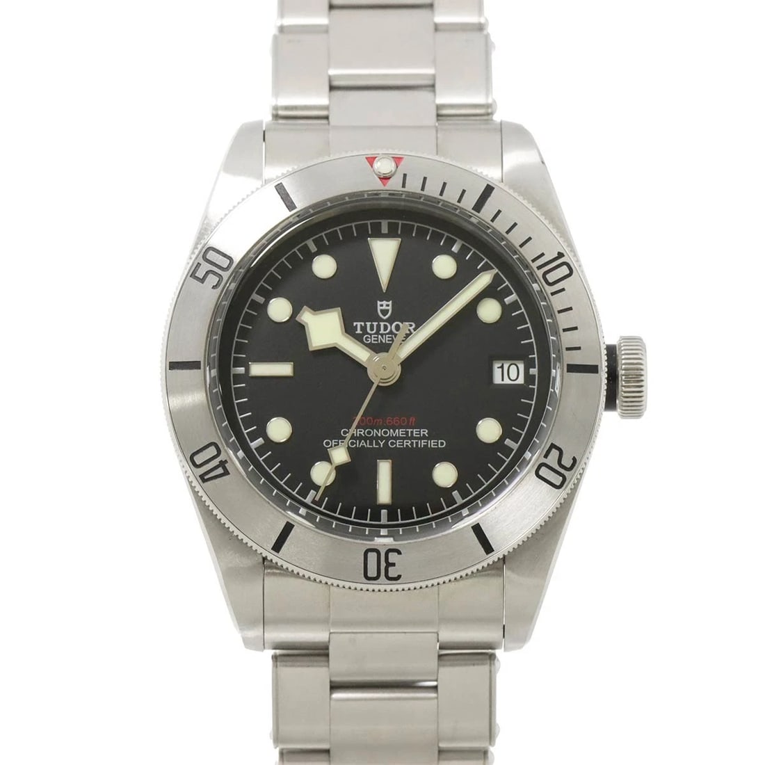 TUDOR HERITAGE BLACK BAY AUTOMATIC BLACK DIAL WATCH: TUDOR Heritage Black Bay Automatic Black Dial Watch Brand: TUDOR Type: Wristwatch Material: Stainless steel Color: Black Dial Size: Case Size Length 50mm(included lag) Width 41mm(not included