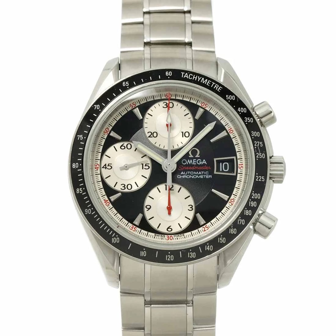 OMEGA SPEEDMASTER DATE CHRONOGRAPH BLACK SILVER DIAL (1 of 4)