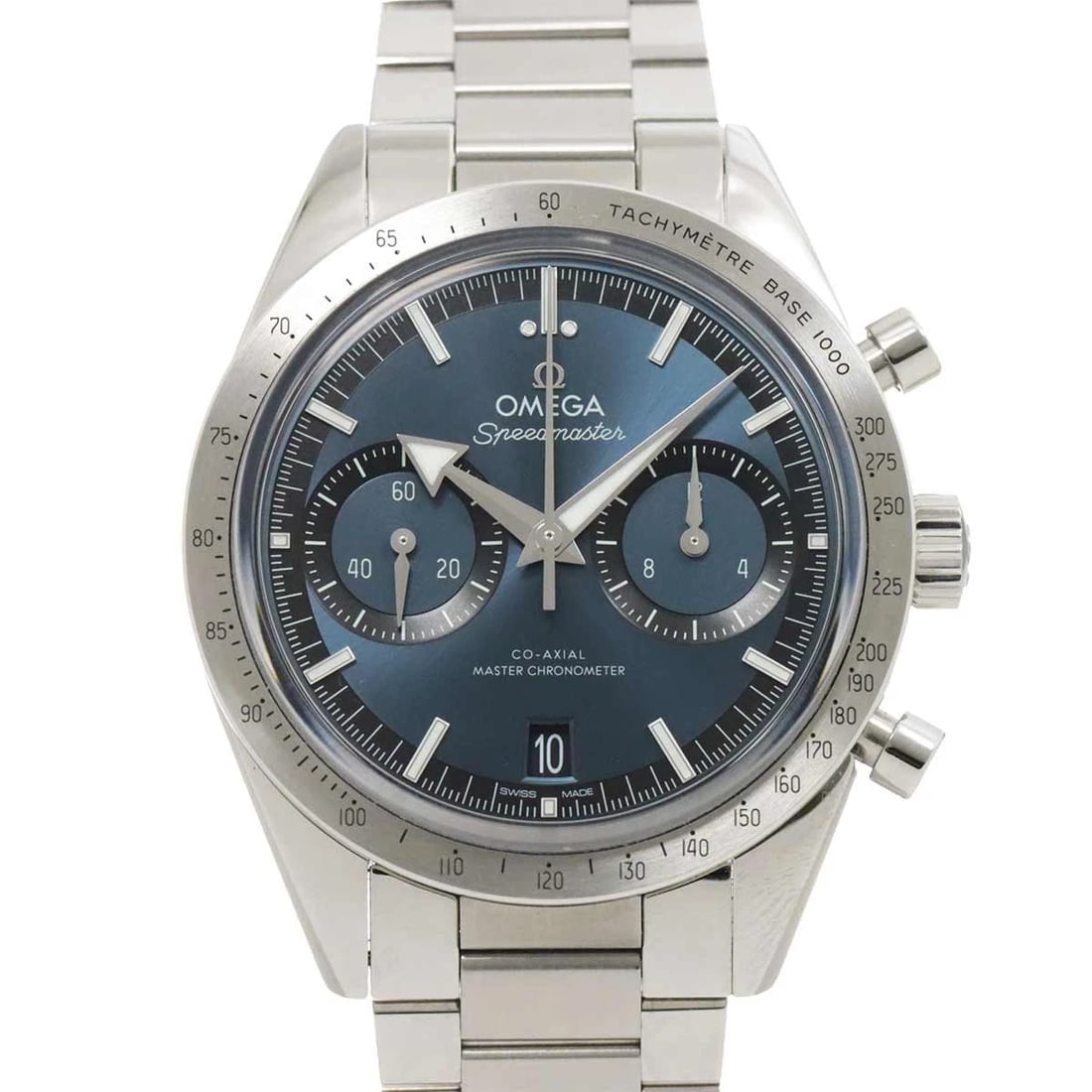 OMEGA SPEEDMASTER BLUE DIAL WATCH: OMEGA Speedmaster Blue Dial Watch Brand: OMEGA Type: Wristwatch Material: Stainless steel Color: Blue Dial Size: Case Size Length 49mm(included lag) Width 41mm(not included crown) Depth 13mm Acce