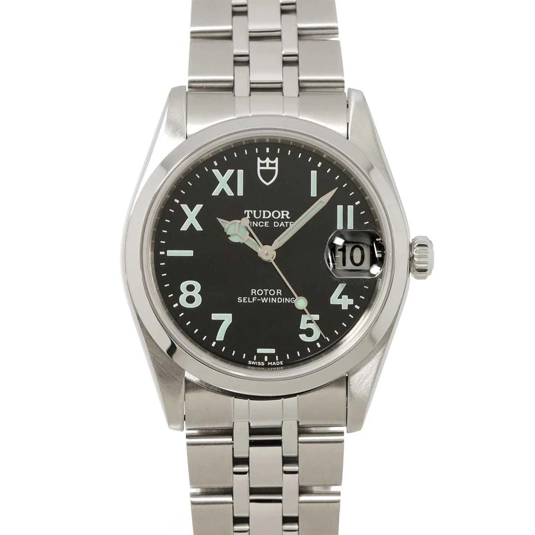 TUDOR PRINCE DATE AUTOMATIC BLACK DIAL WATCH: TUDOR Prince Date Automatic Black Dial Watch Brand: TUDOR Type: Wristwatch Material: Stainless steel Color: Black Dial Size: Case Size Length 41mm(included lag) Width 34mm(not included crown) Dept